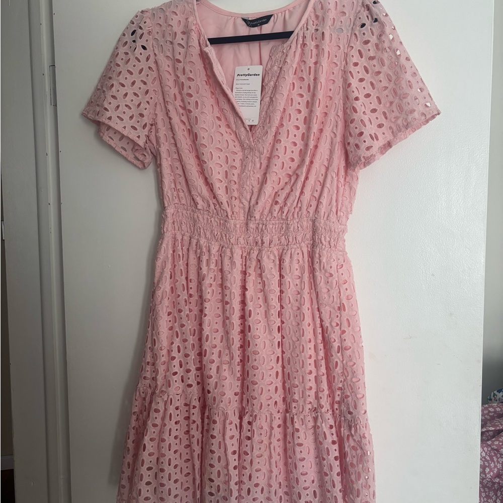 Pink Eyelet Dress